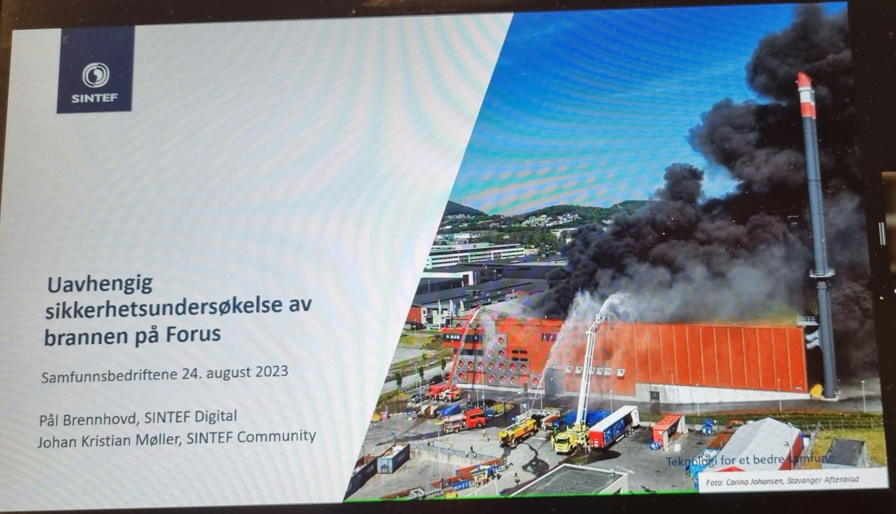 Screenshot av presentasjon på webinar om brann i avfallsanlegg.