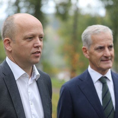 Finansminister Trygve Slagsvold Vedum og statsminister Jonas Gahr Støre.