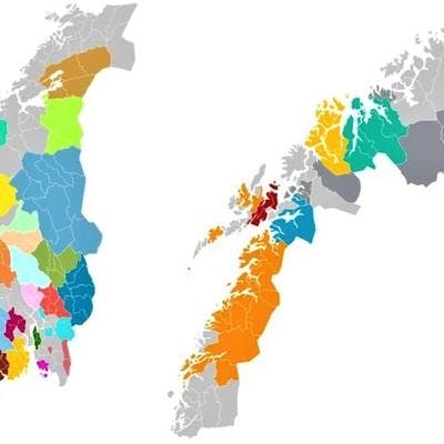 Kart over Norge.